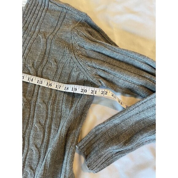 Jason Maxwell Sweater Cardigan Women's Gray Size Large Cable Knit Open Front - Picture 10 of 11